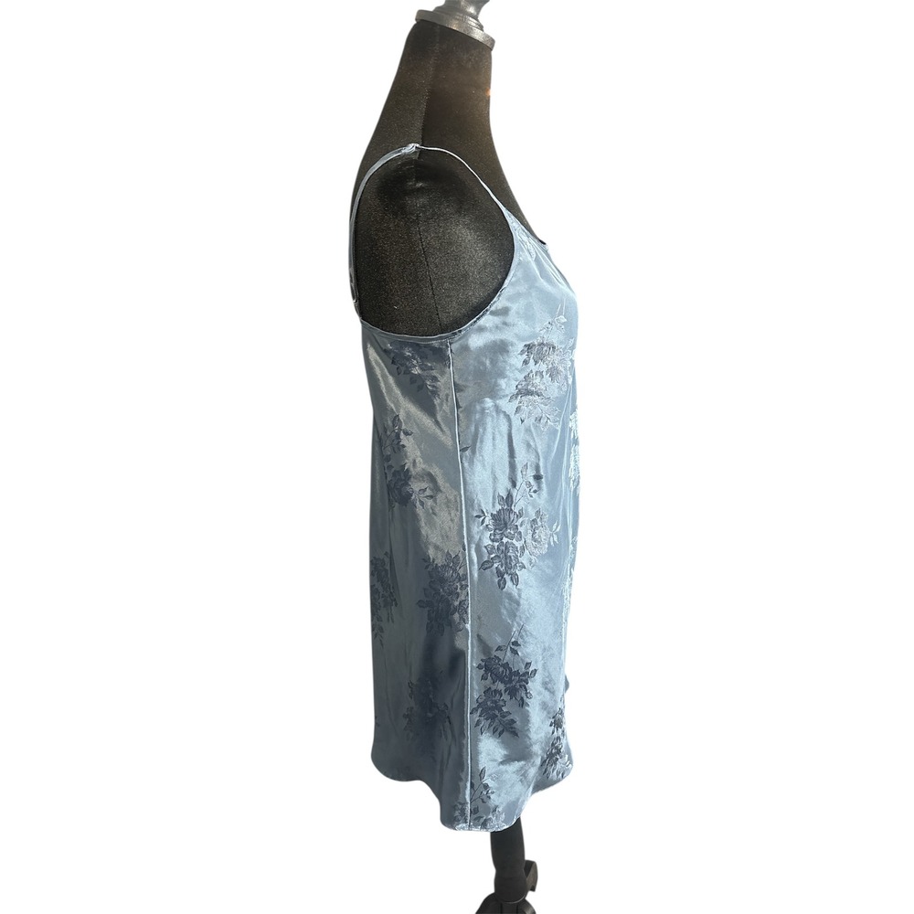 VTG Valerie Stevens Blue Floral Satin Slip
Dress - Picture 3 of 7